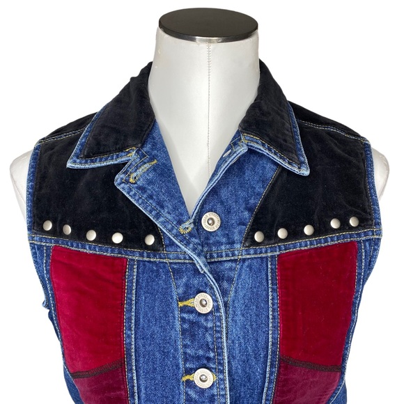 Vintage Carole Little Patchwork Denim Vest - Picture 6 of 10